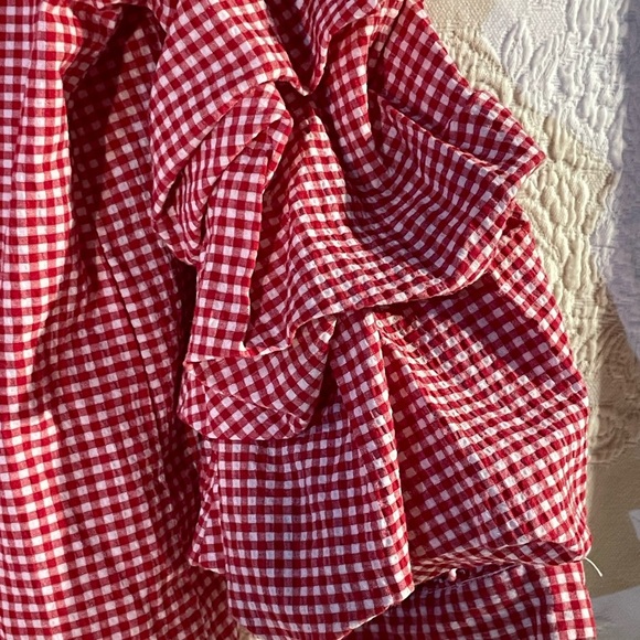 Who What Wear Red and White Gingham Women's Blouse Size Medium - Picture 5 of 5